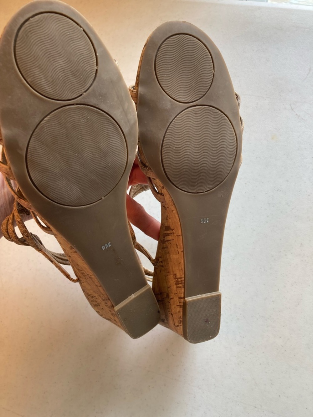 New York Transit Cork-Style Sandals with Faux Turquoise Stones - Picture 4 of 9